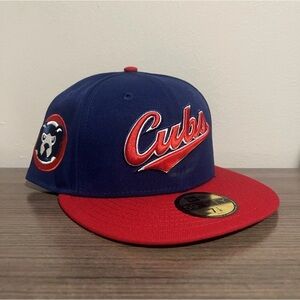 Chicago Cubs Fitted Hat Club Size 7 1/8 New Era 59FIFTY Cubs Patch 2TONE NWT